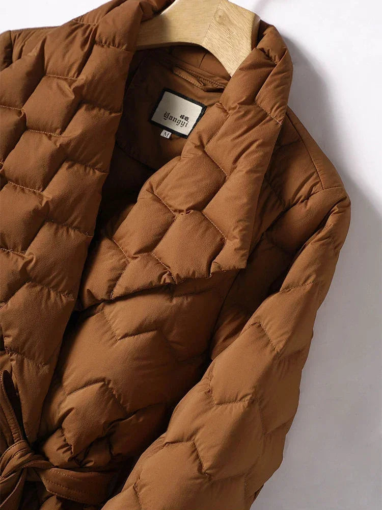 Ravibe | Susan Elegant Down Jacket With Belt