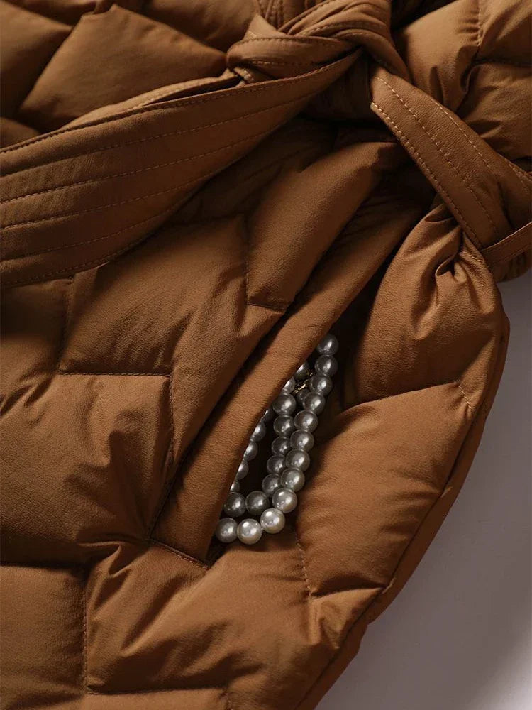 Ravibe | Susan Elegant Down Jacket With Belt